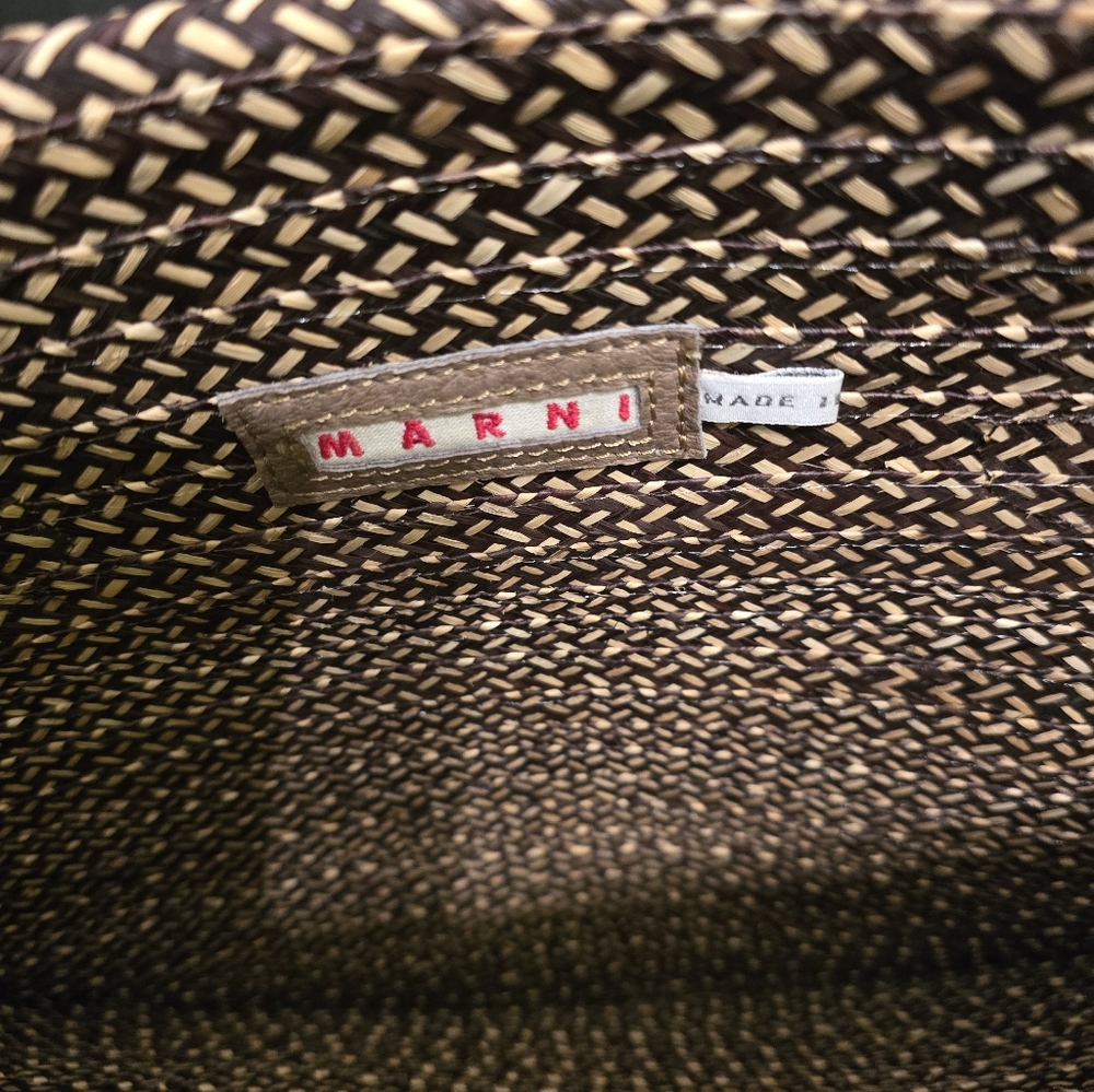 Marni Brown And Black Woven Straw Bag In Excellect Condition - Picture 4 of 5